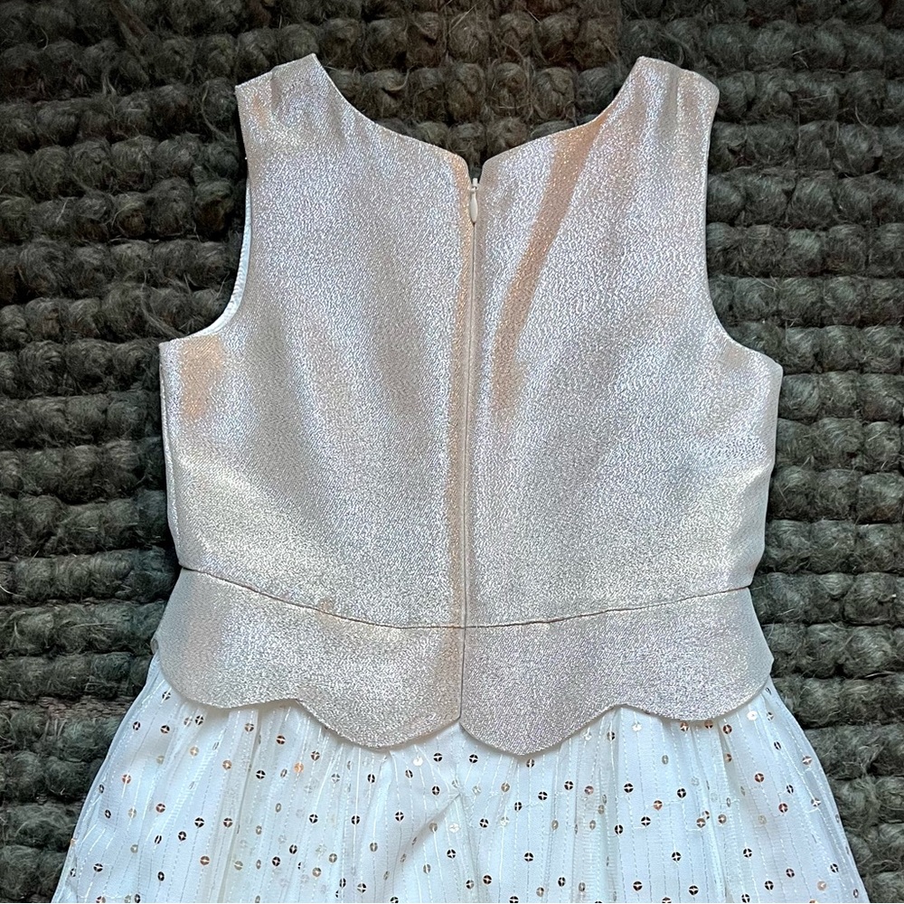 Cat & Jack Girls NWOT Gold & Cream Holiday Dress - Picture 4 of 5